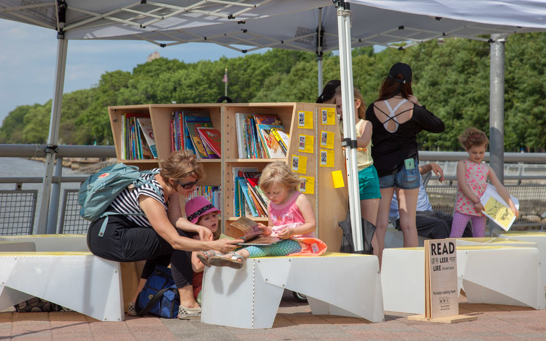 Uni reading room at Amp Lit Festival, Hudson River Park